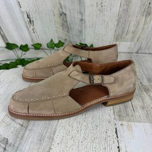 Eddie Bauer Women’s Mary Jane Sand Beige NubuckLeather Sandals Shoes US Sz 9.5M